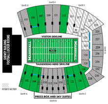 Load image into Gallery viewer, UP TO 6 Marshall Thundering Herd 2024 Football Season Tickets 5th Row Lower Level