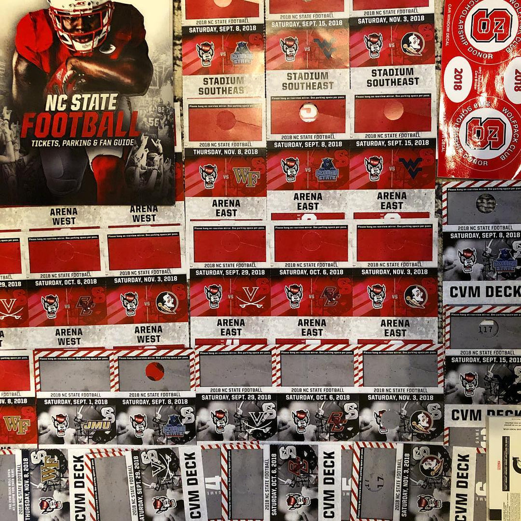 NC State Football 2024 - Full Season Parking Pass - Cardinal Gibbons Lot